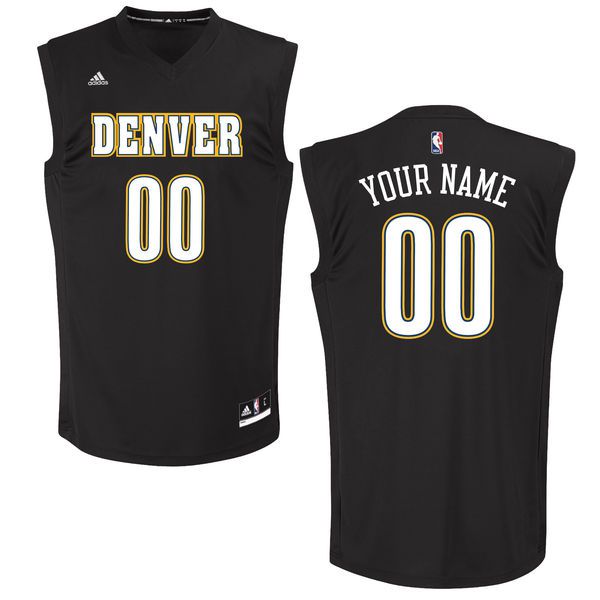 Men Denver Nuggets Adidas Black Custom Chase NBA Jersey